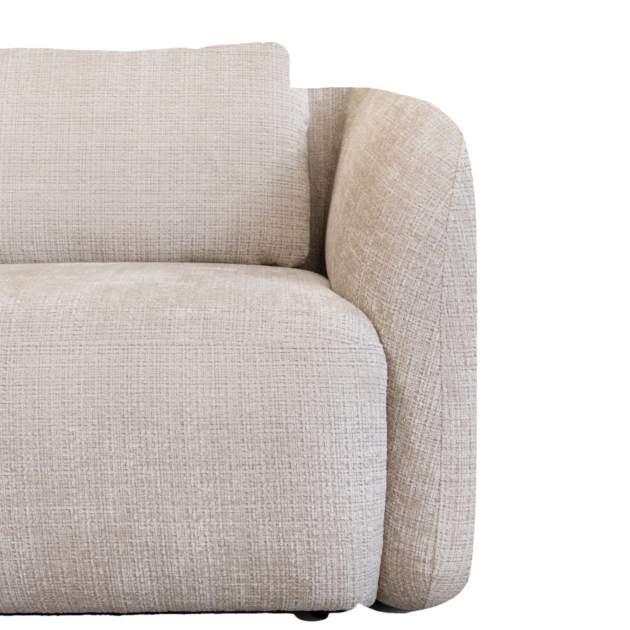 Canapé d'angle en tissu beige - Angle gauche