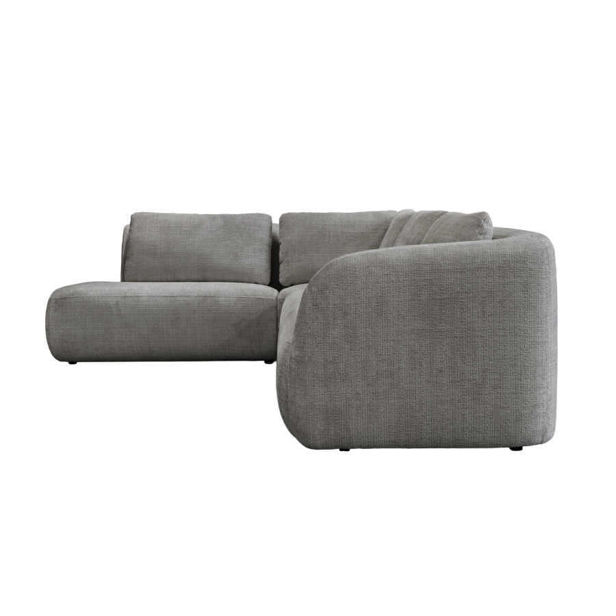 Canapé d'angle en tissu gris - Angle gauche