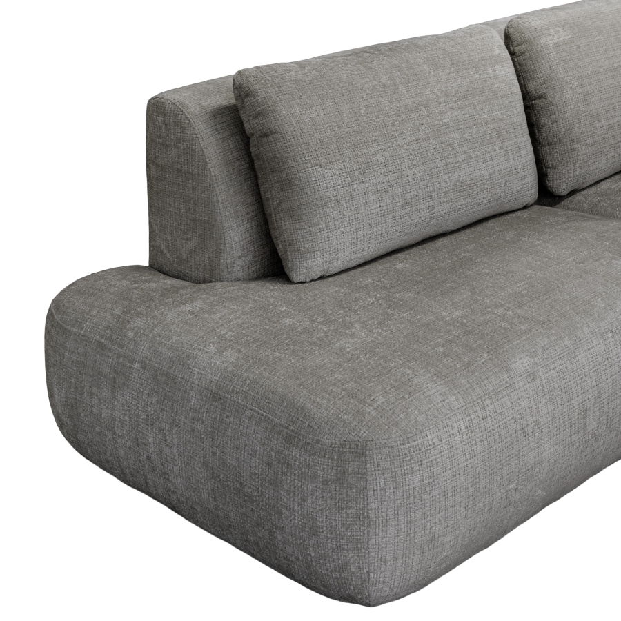 Canapé d'angle en tissu gris - Angle gauche