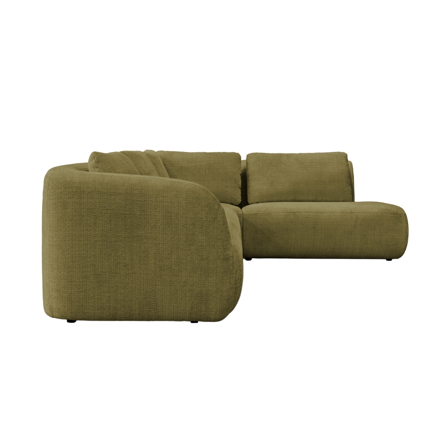 Canapé d'angle en tissu vert olive - Angle droit