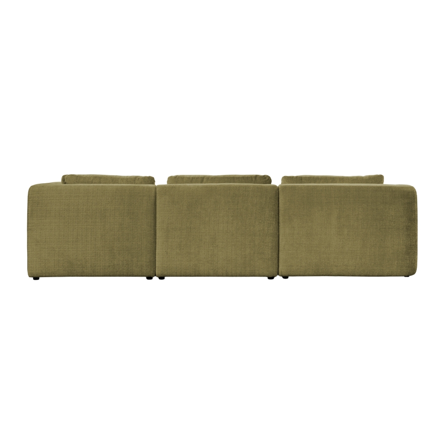 Canapé d'angle en tissu vert olive - Angle droit