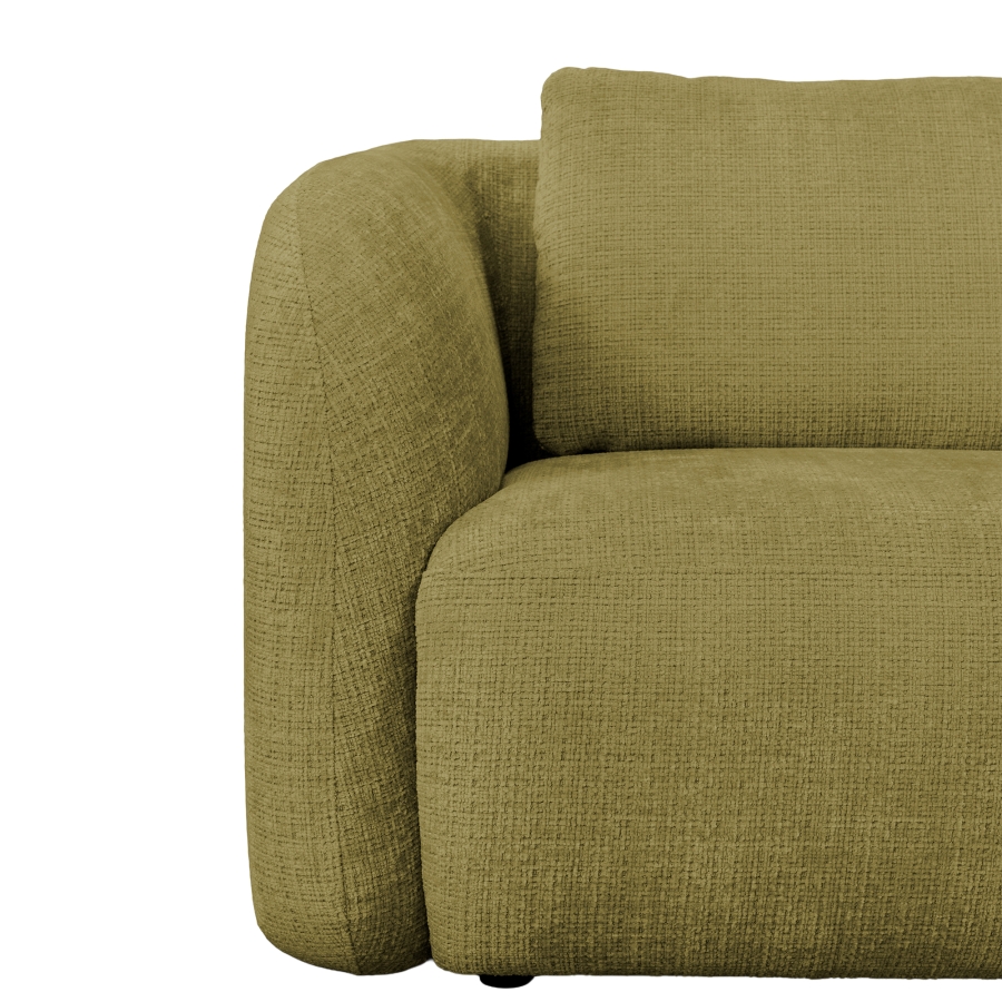Canapé d'angle en tissu vert olive - Angle droit