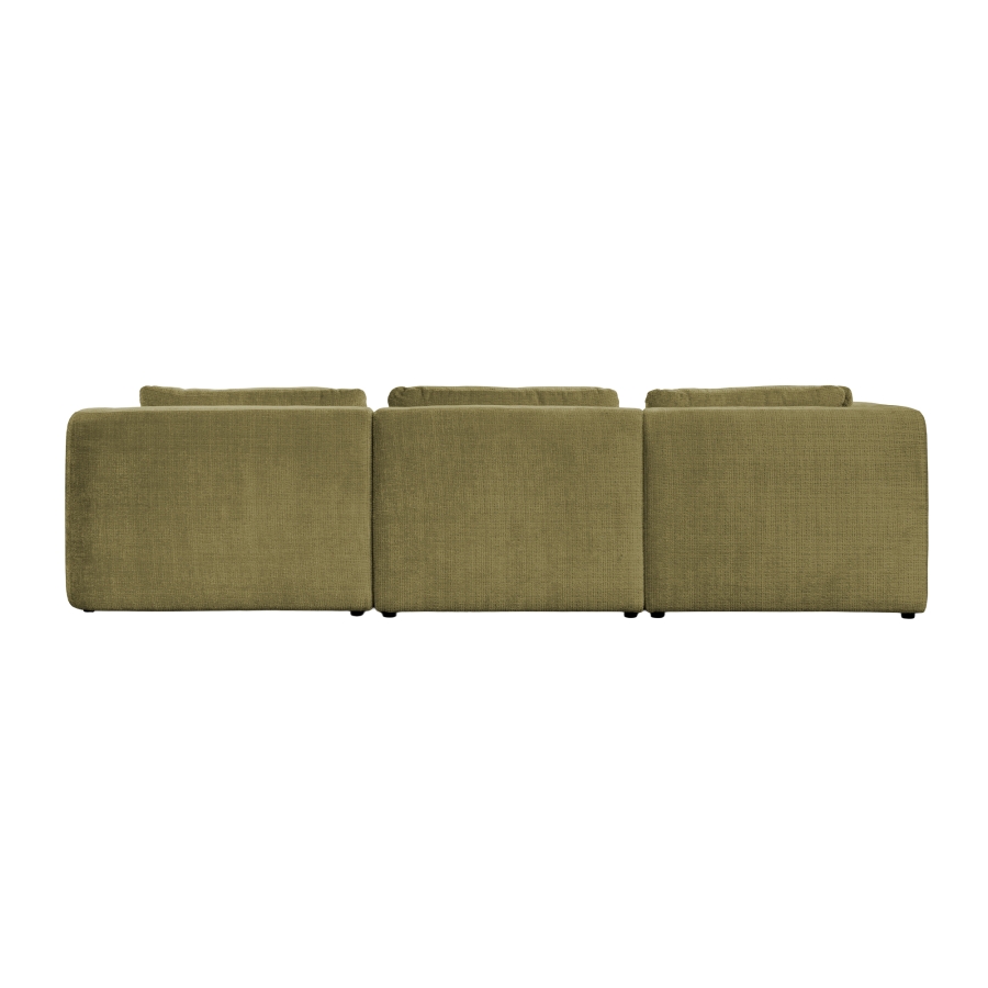 Canapé d'angle en tissu vert olive - Angle gauche