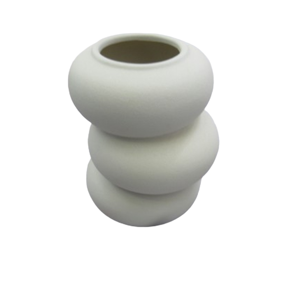 Vase en céramique beige H17.5 cm
